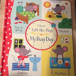 Usborne Lift-the-Flap My Busy Day Book - Red and Yellow